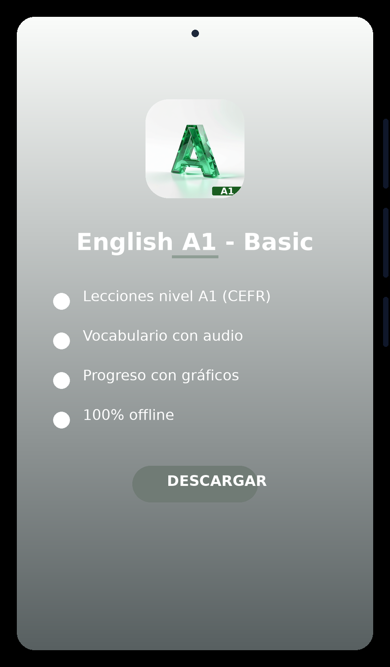 Mockup de English A1 — Principiante
