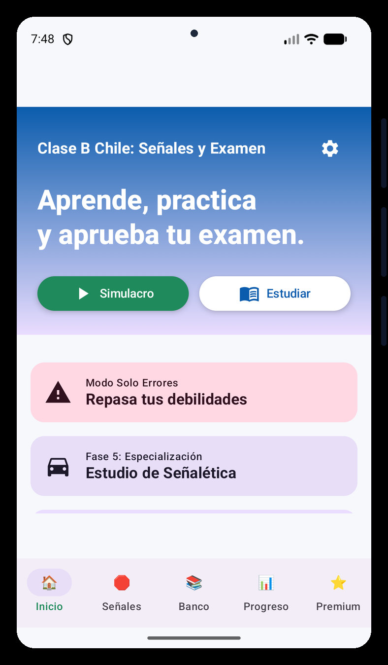 Mockup de Clase B Chile — Señales y Examen